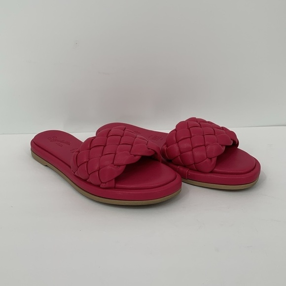 Seychelles Bellisima Puffy woven slide sandals pink flat shoe braid Italy mule 7 - Picture 3 of 6